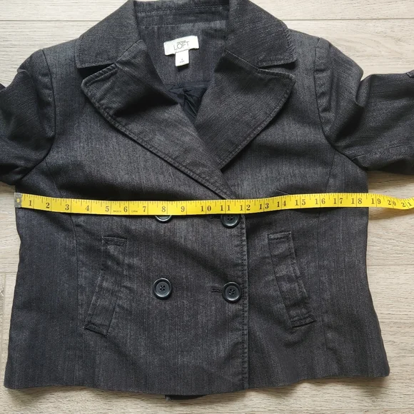 Ann Taylor LOFT Jean Jacket Womens 4 Bell Sleeves Denim Gray Black - Picture 10 of 11